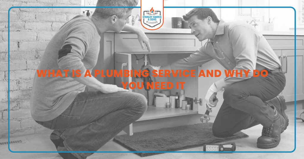 Plumber explaining sink repair to a homeowner in a kitchen setting.